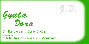 gyula doro business card